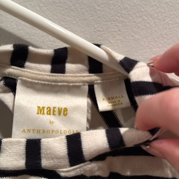 Maeve Black and White Striped Top with Opem Back detail XS - Picture 3 of 6